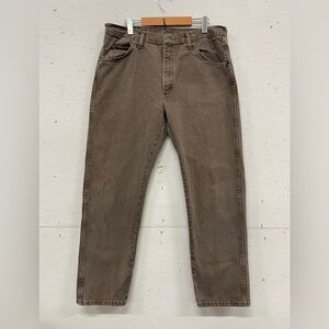 Vintage Wrangler 5-Pocket Denim Jeans, 36X30, Brown Light Wash